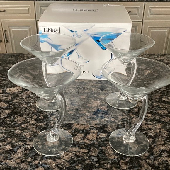 Libbey Dining Libbey Martini Swerve Cocktail Glasses 65 Oz Set Of 4
